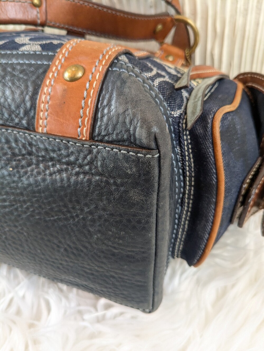 Coach RARE! Vintage Y2k Denim Patchwork Tote - Picture 7 of 12